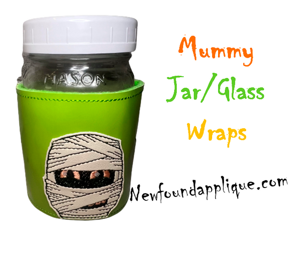 In The Hoop Mummy Jar Wrap Embroidery Machine Design
