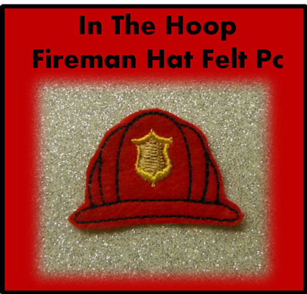 In the hoop Fireman Hat Felt Pc Embroidery Machine Design Set