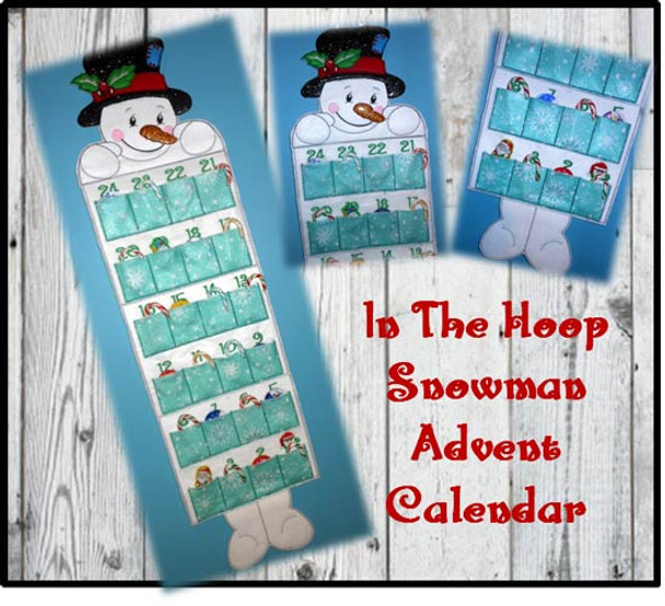 In The Hoop Snowman Advent Calendar Embroidery Machine Design