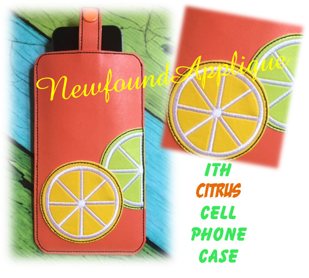In The Hoop Citrus Cell Phone/Ipod Embroidery Machine Design Case
