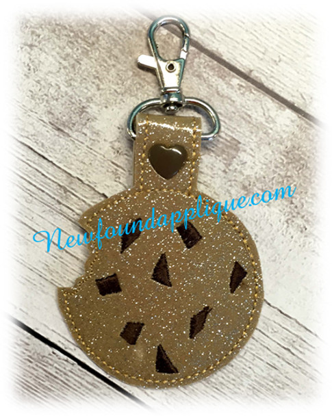 In The hoop Key Fob Cookie with Choc Chunks Embroidery Machine Design