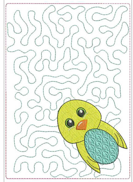 In the hoop Easter Chick Snack Mat Embroidery Machine Design