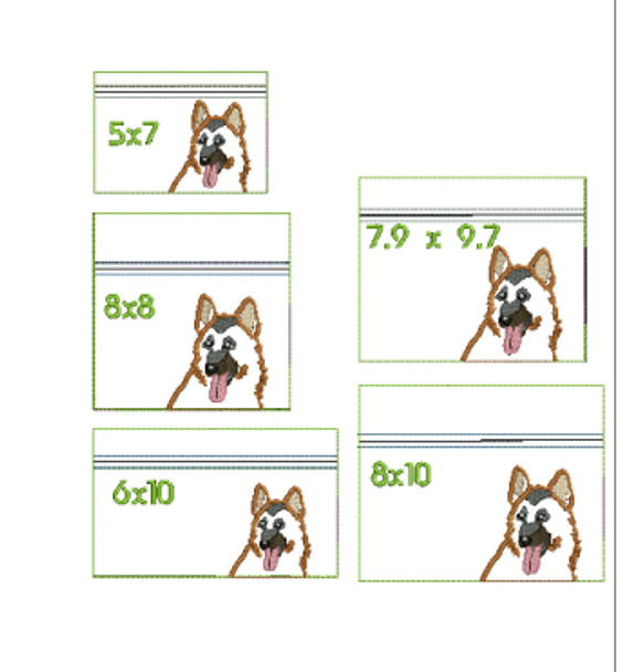In The Hoop German Sheppard Dog Zipped Case Embroidery Machine Design