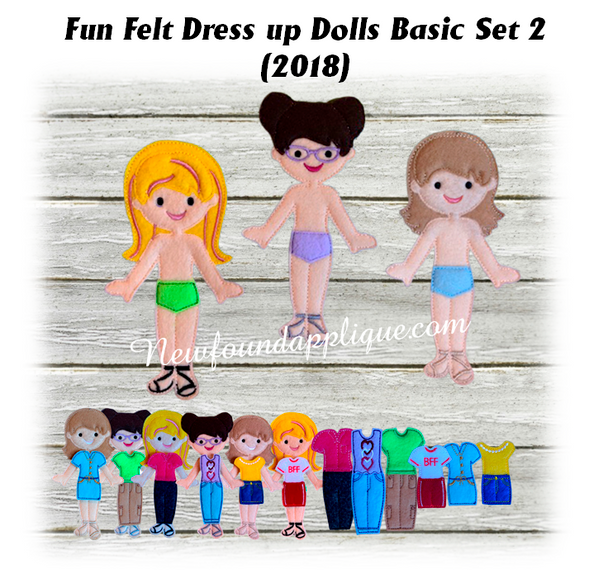 In The Hoop Fun Felt Dress Up Doll Set 2 2018  Embroidery Machine Design Starterset