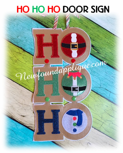 In The Hoop HO HO HO Embroidery Machine Door Size for 5x7 Hoop
