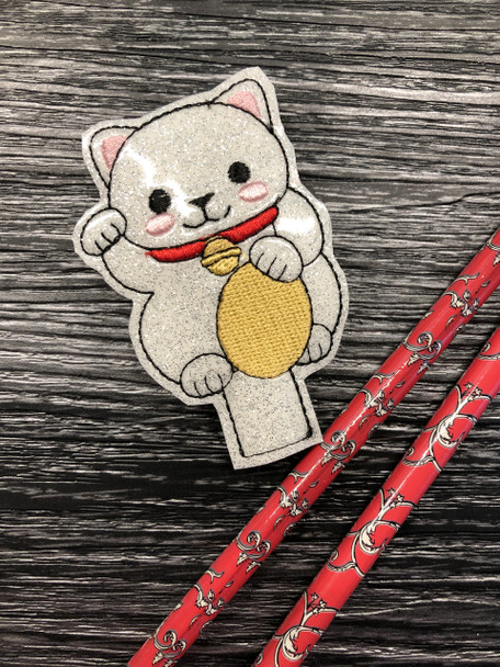 In The Hoop New Years Chinese Kitty Pencil Topper EMbroidery Machine Design