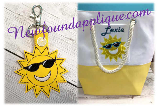 NFA Smiling Sun Key Fob Embroidery machine Design