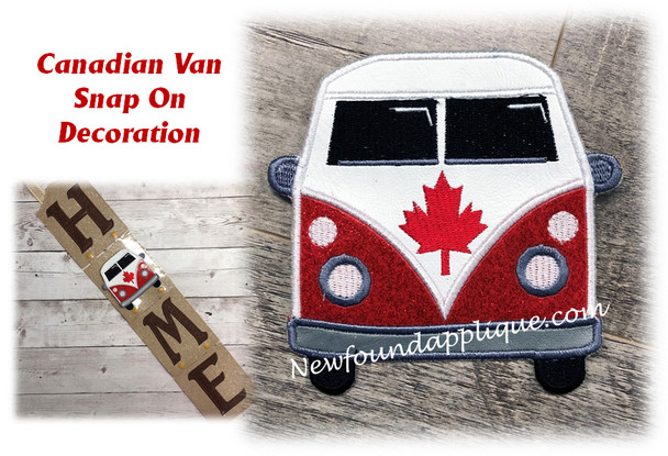 In The Hoop Canadian Van Snap On Decoration Embroidery Machine Design