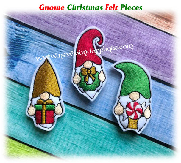 NFA Gnome Christmas Felt Pieces Embroidery Machine Design