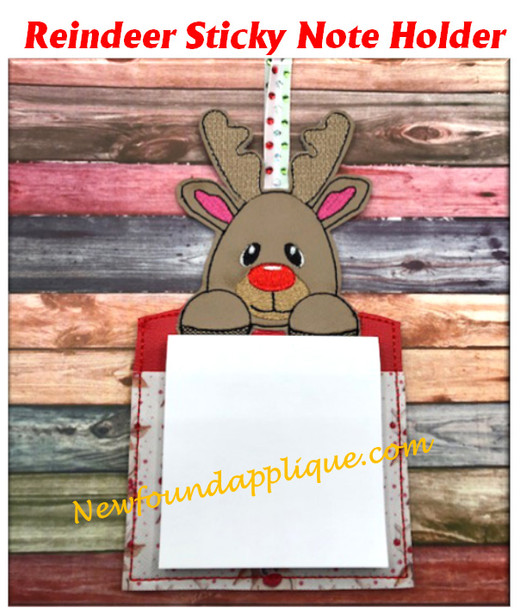 InThe Hoop Reindeer Sticky Note Holder Embroidery Machine Design 5x7