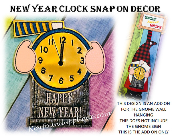 THIS IS THE LISTING FOR THE NEW YEARS EVE CLOCK SNAP ON DESIGN ONLY. THE GNOME WITH HEART SNAP ON DESIGN IS SOLD AS A STARTER SET IN A SEPARATE LISTING.