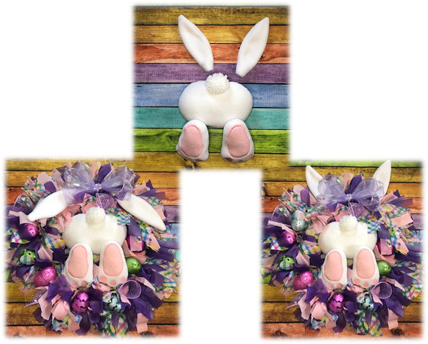In The Hoop Bunny Bum Wreath Embroidery Machine Design Set