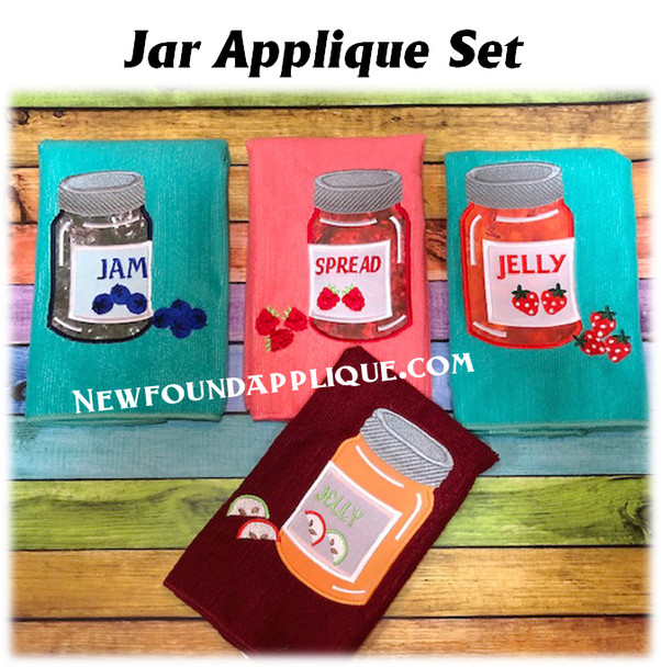 Jar Applique Embroidery Machine Design Set