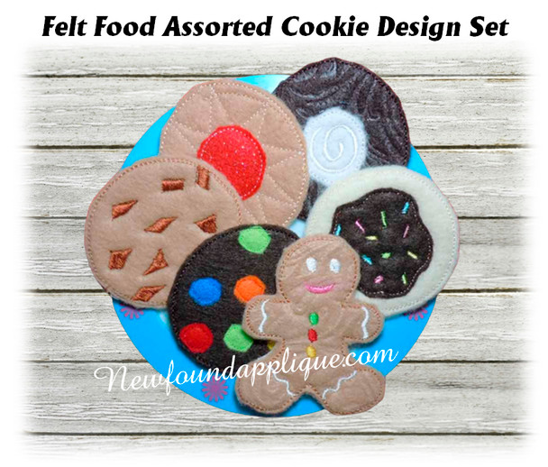 In The Hoop Felt food Assorted Cookie Embroidery Machine Design Set