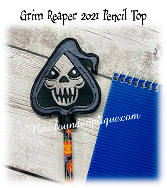 In The Hoop Grim Reaper Pencil Top Embroidery Machine Design