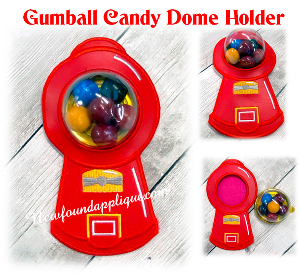 ITH Gumball Machine Candy Dome Holder Embroidery Machine Design