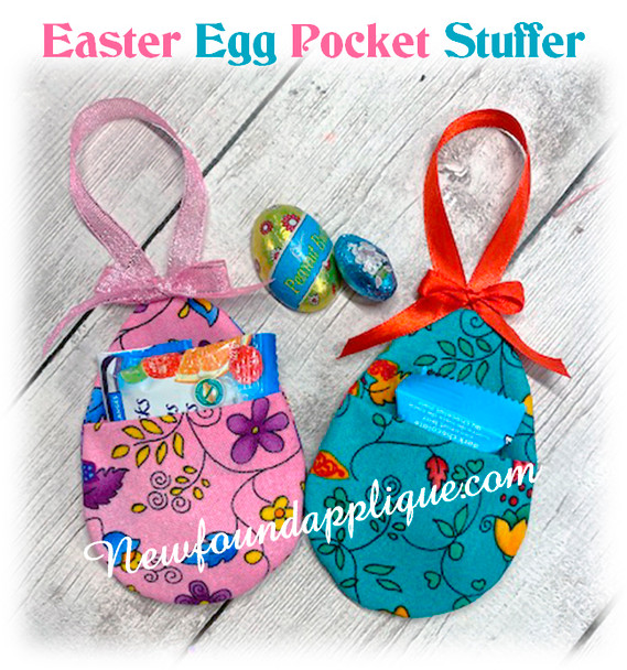 In The Hoop Easter Egg Pocket Stuffer Embroidery Machine Design