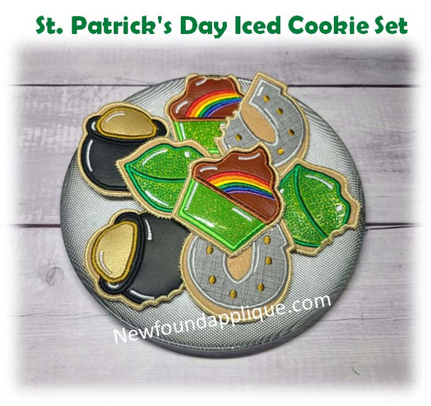 In The Hoop Iced St Pats  Iced Cookies Embroidery Machine Design Set