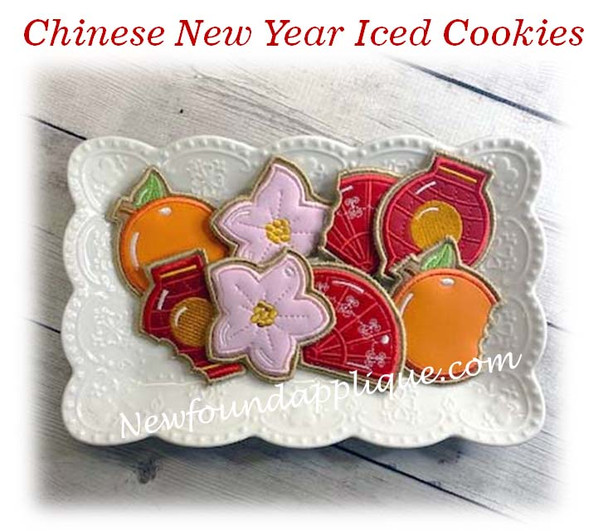 In The Hoop Chinese New Year Iced Cookies Embriodery Machine Design Set