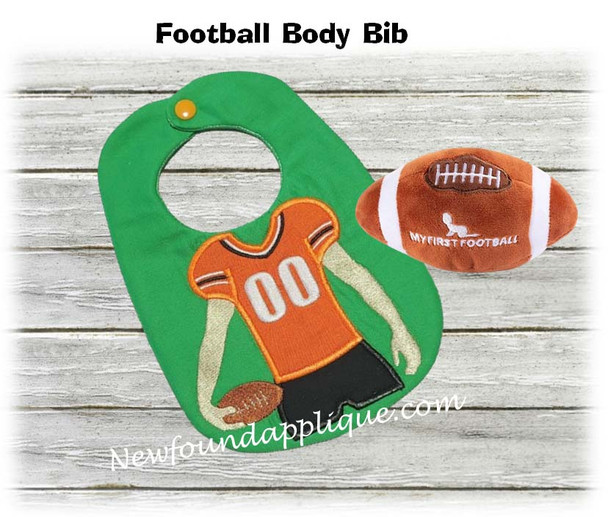 In The Hoop Football Bib Embroidery Machine Design Set
