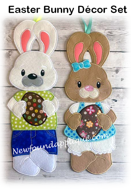 In the Hoop Easter Bunny Decor Embroidery Machine Design set