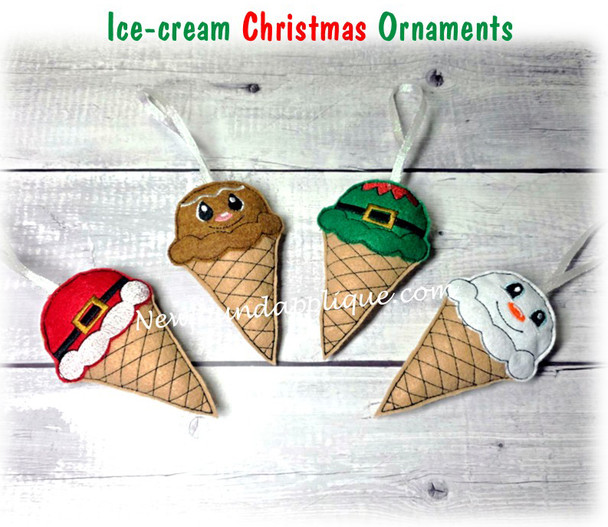 Ice-Cream Christmas Ornament Set