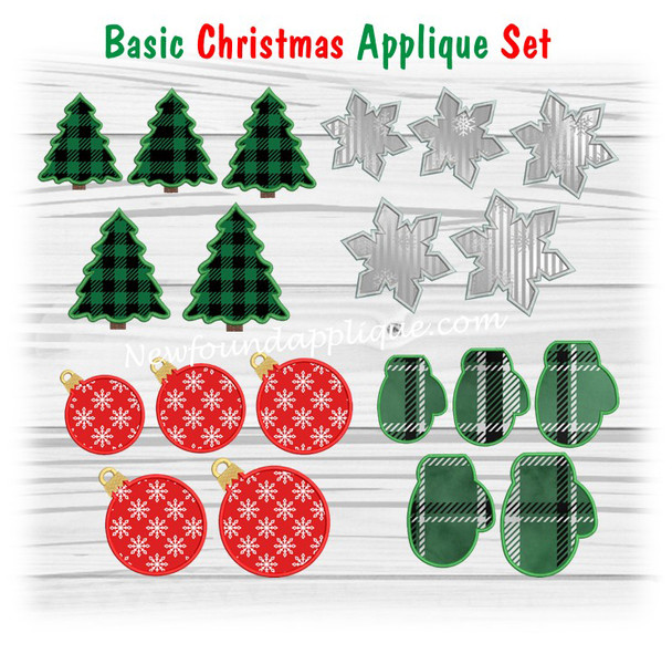 Basic Christmas Applique Design Set