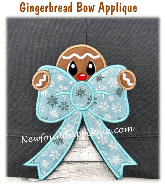 Gingerbread Bow Applique