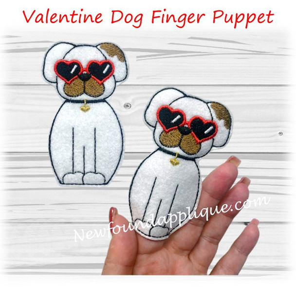 Dog Valentine Finger Puppet