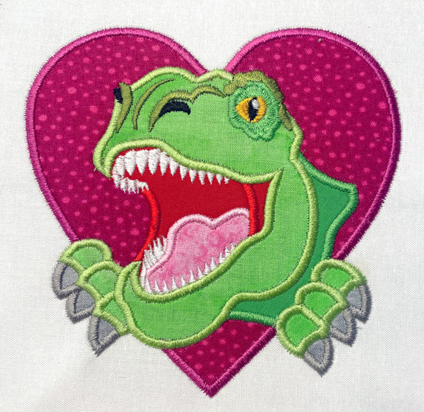 Dino In Heart Applique