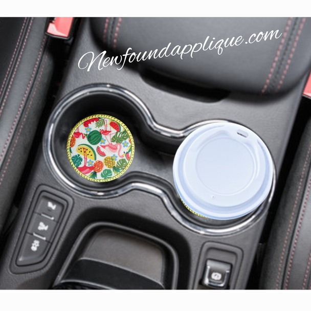 Blank Car Coaster Embroidery Design