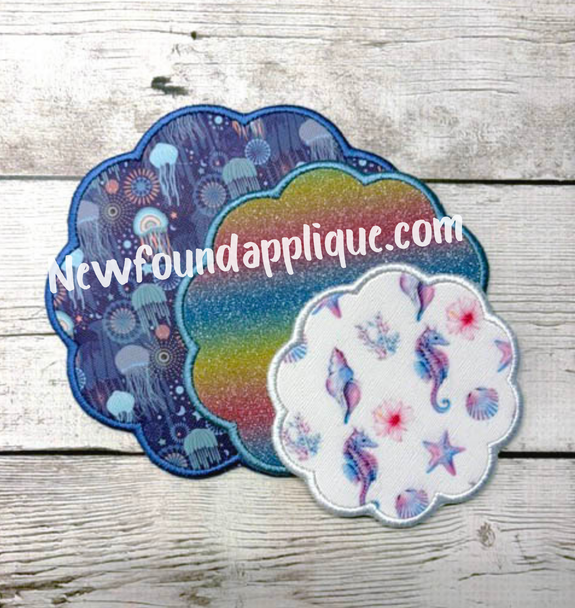 In The Hoop Scalloped Coaster Set