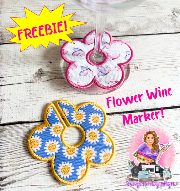 Flower Wine Marker Freebie