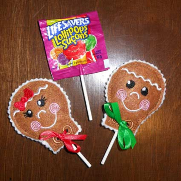 Gingerbread Lollipop Cover ITH Design Set