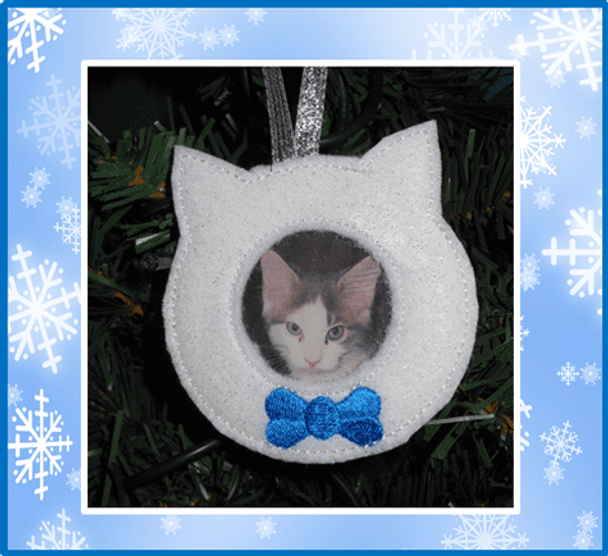 In The Hoop Cute Kitty Boy Picture Ornament Embroidery Machine Design