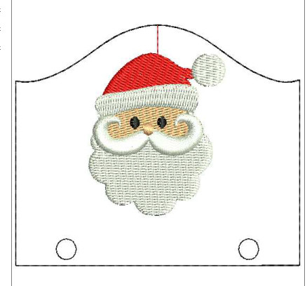 In The Hoop Santa Sticky Note Holder Embroidery Design