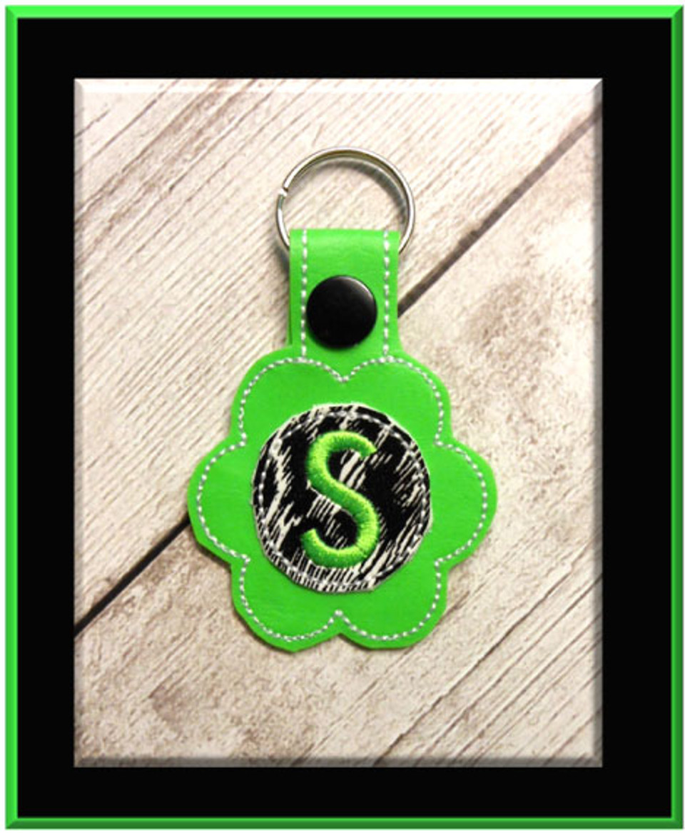 In the hoop floral alphabet key fob jessecmault machine design set