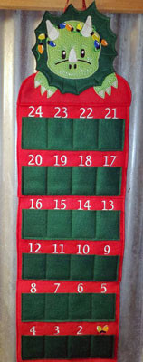 In The hoop Dino Advent Calendar Embroidery Machine Design Newfound