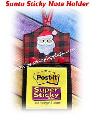 In The Hoop Santa Sticky Note Holder Embroidery Design