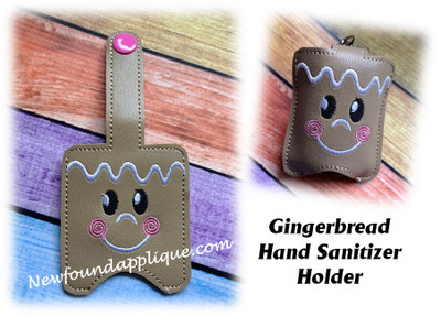 Gingerbread Hand Sanitizer Holder Embroidery display picture 3