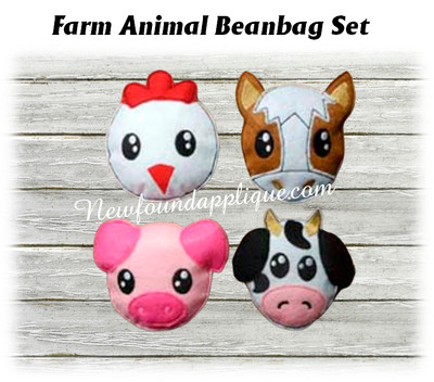 In The Hoop Farm Animal Beanbag Embroidery Machine Design Set ...