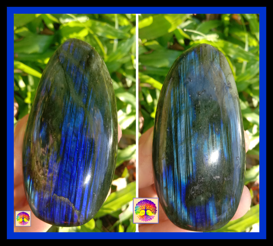 Blue Flash Labradorite Crystal Gemstone, Polished