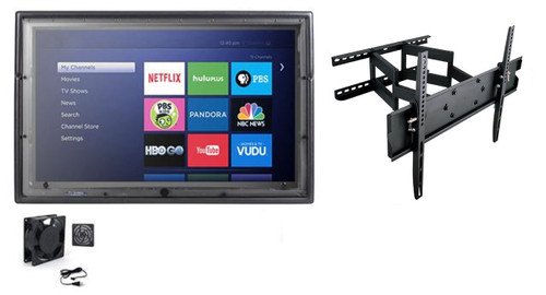 36-43 Inch Outdoor TV Enclosure with Fan and Full Motion Mount-The TV Shield
