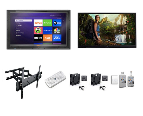 65" TCL 4K QLED Smart TV and Outdoor AG TV Enclosure Ultimate Kit