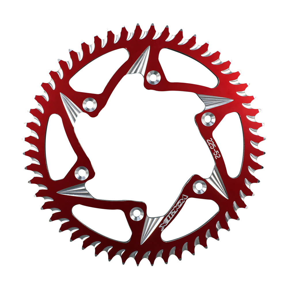 VORTEX ALLOY REAR SPROCKET 52044T TRI RED Mad Adv