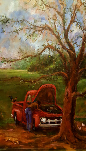That Old Shadetree Mechanic- 36x24 T. Ellis original $15,000.00