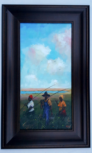 We Always Fishin-24x12 T. Ellis framed original painting  $4850.00