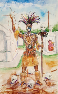 "The Witch Doctor and Healer" by T. Ellis 17x11 print sign $65.00