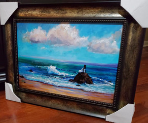 Where I Find My Peace-20x22 framed. Here are three hand embellished canvas prints beautifully framed.  I have taken the time to paint wonderful highlights, making each signed print unique. 