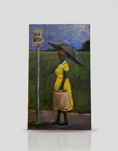 At the Bus Stop,8x13, T. Ellis original, framed- 2026
